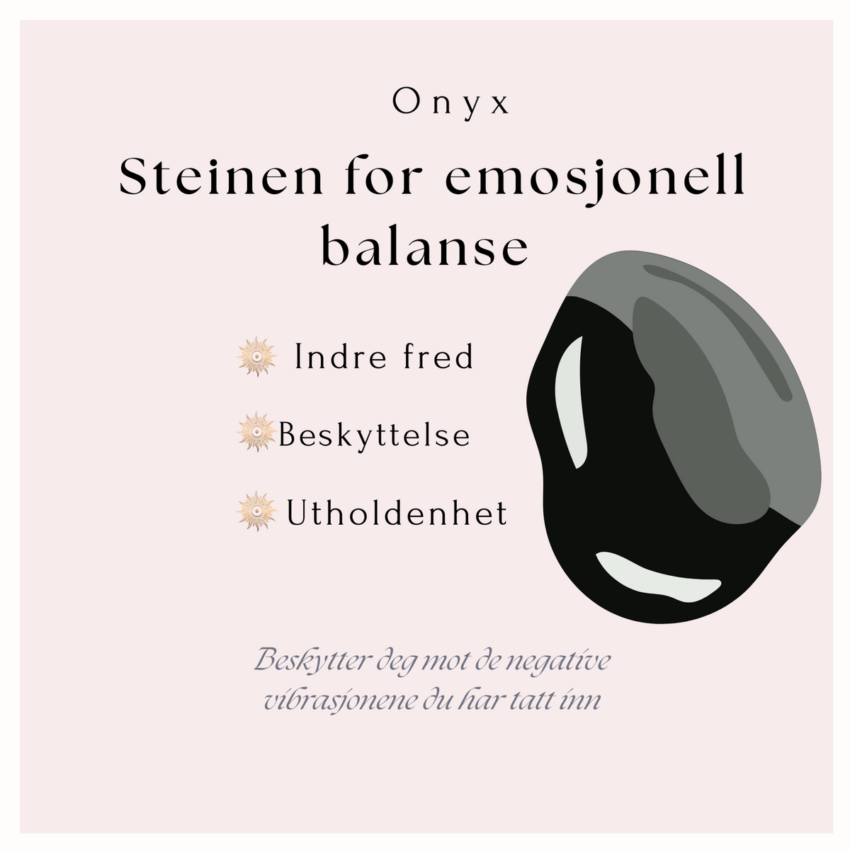 Onyx Dråpe 3 cm – Beskyttelse, indre ro, følelsesbalanse