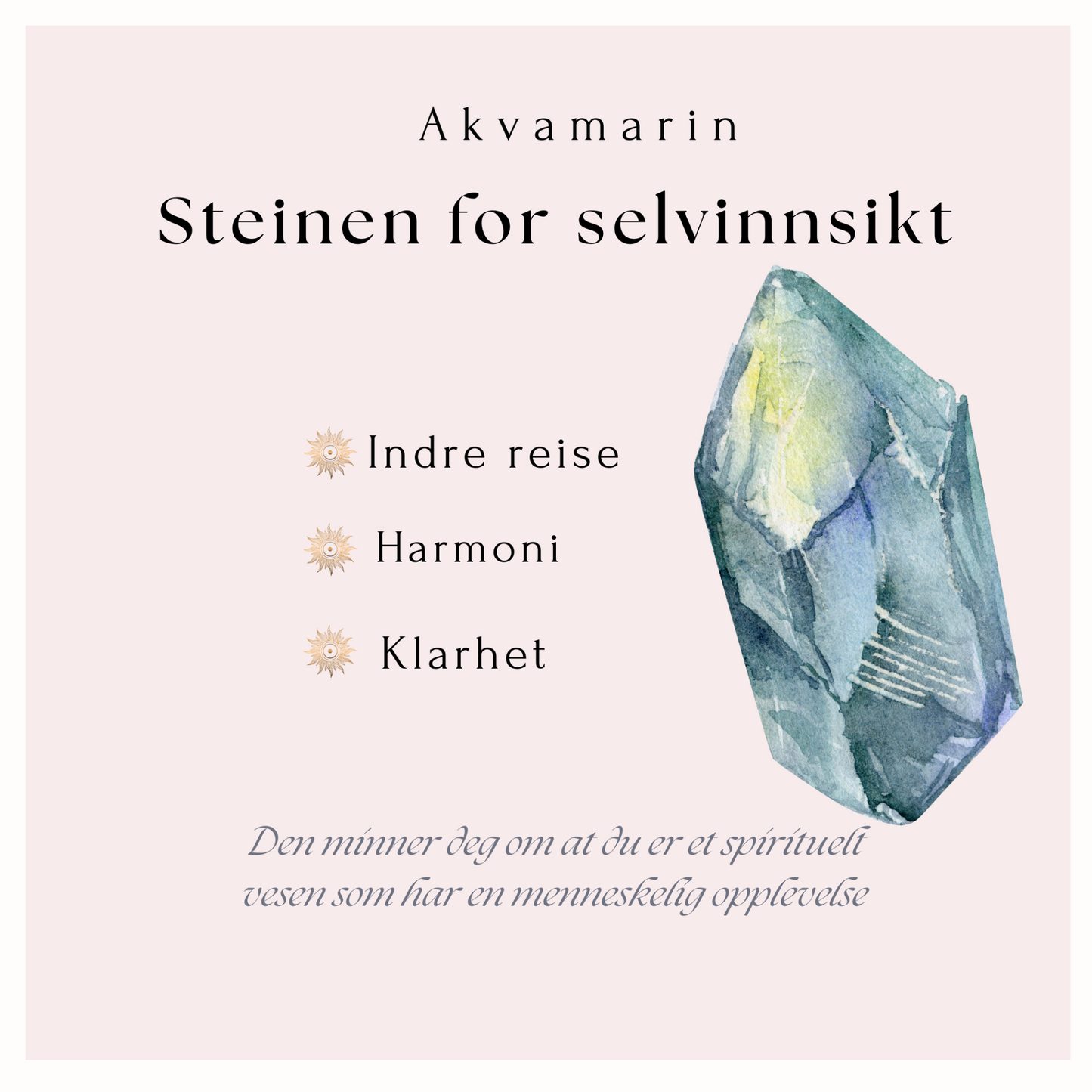 Akvamarin armbånd (M) - Steinen for selvinnsikt