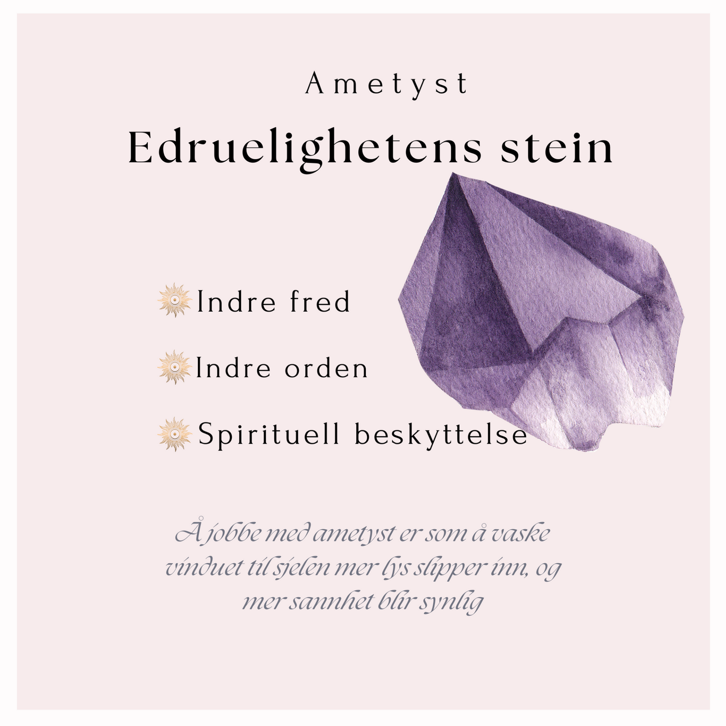 Ametyst armbånd - Edruelighetens stein