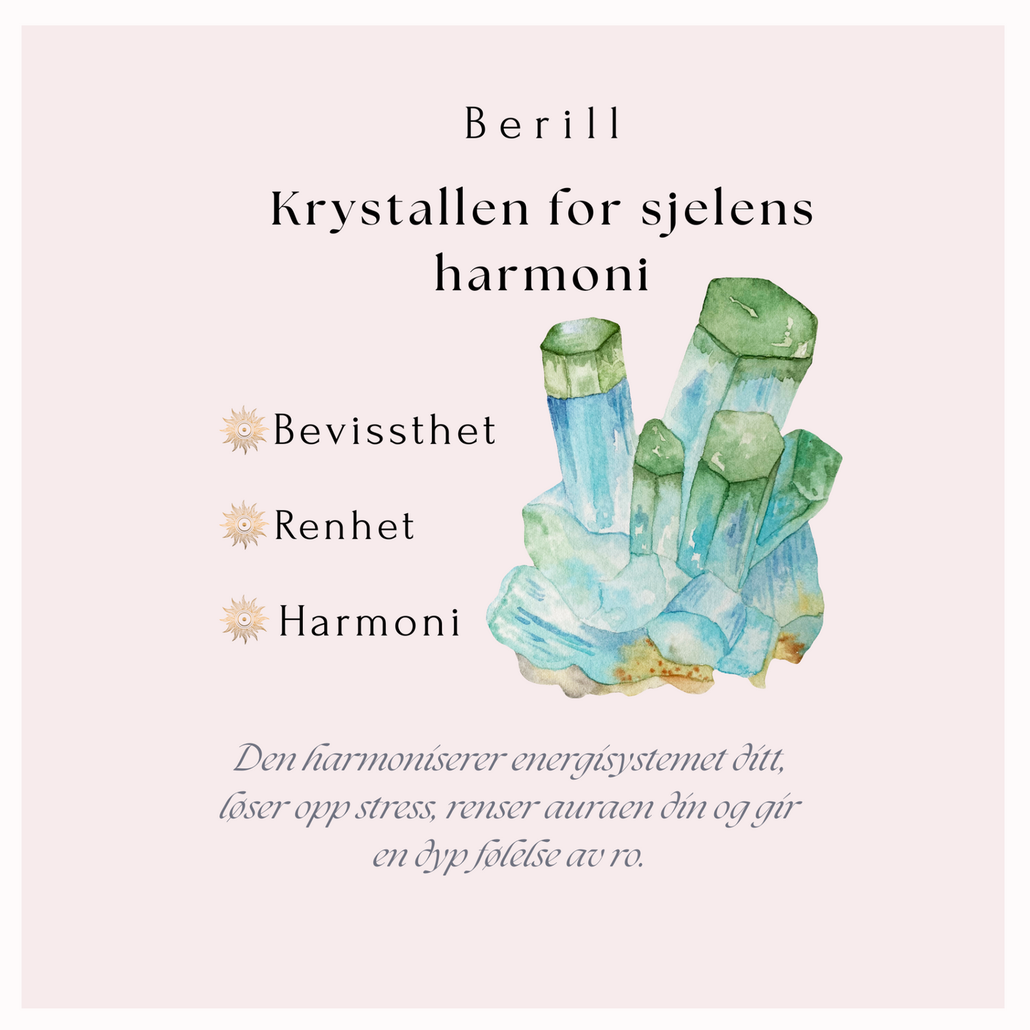 Berill Fasettert armbånd - Krystallen for sjelens harmoni