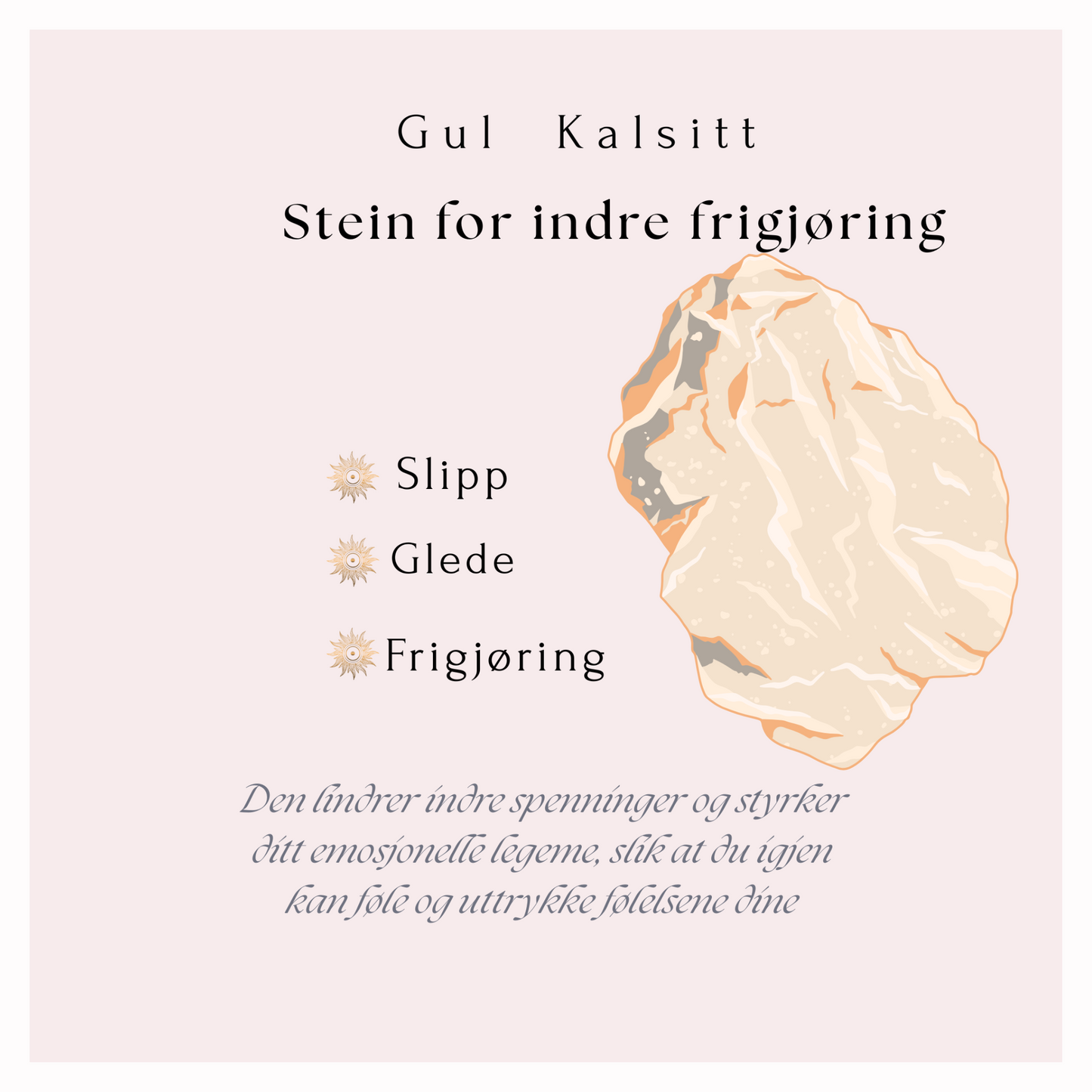 Gul Kalsitt armbånd - Stein for indre frigjøring