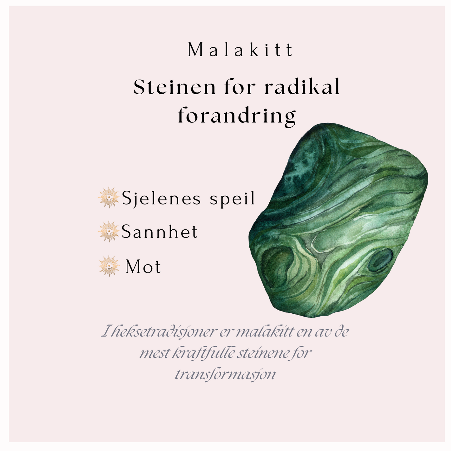 Malakitt kube armbånd – Steinen for radikal forandring