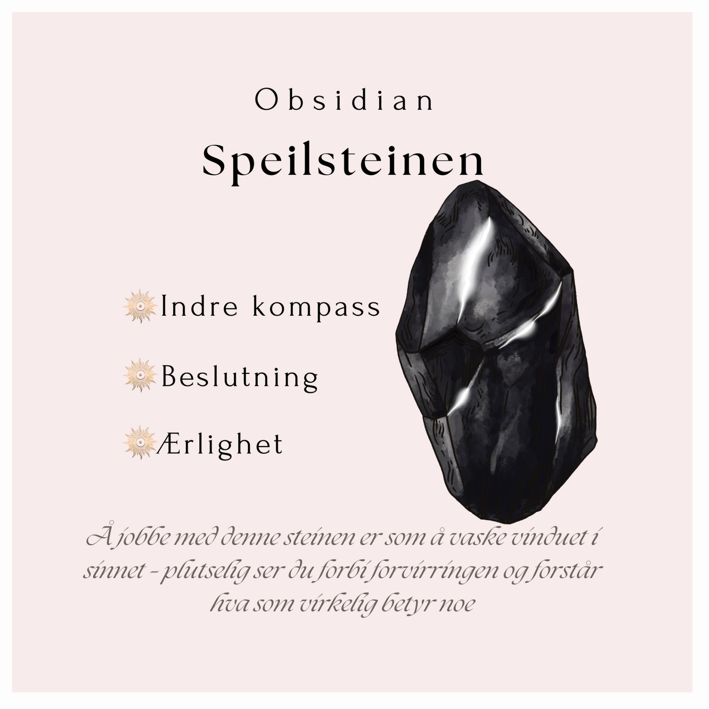 Obsidian armbånd (store perler) – Speilsteinen
