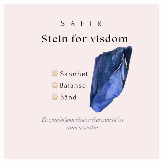 Safir armbånd fra Zarvana Krystall – perfekt julegave for balanse og indre ro.