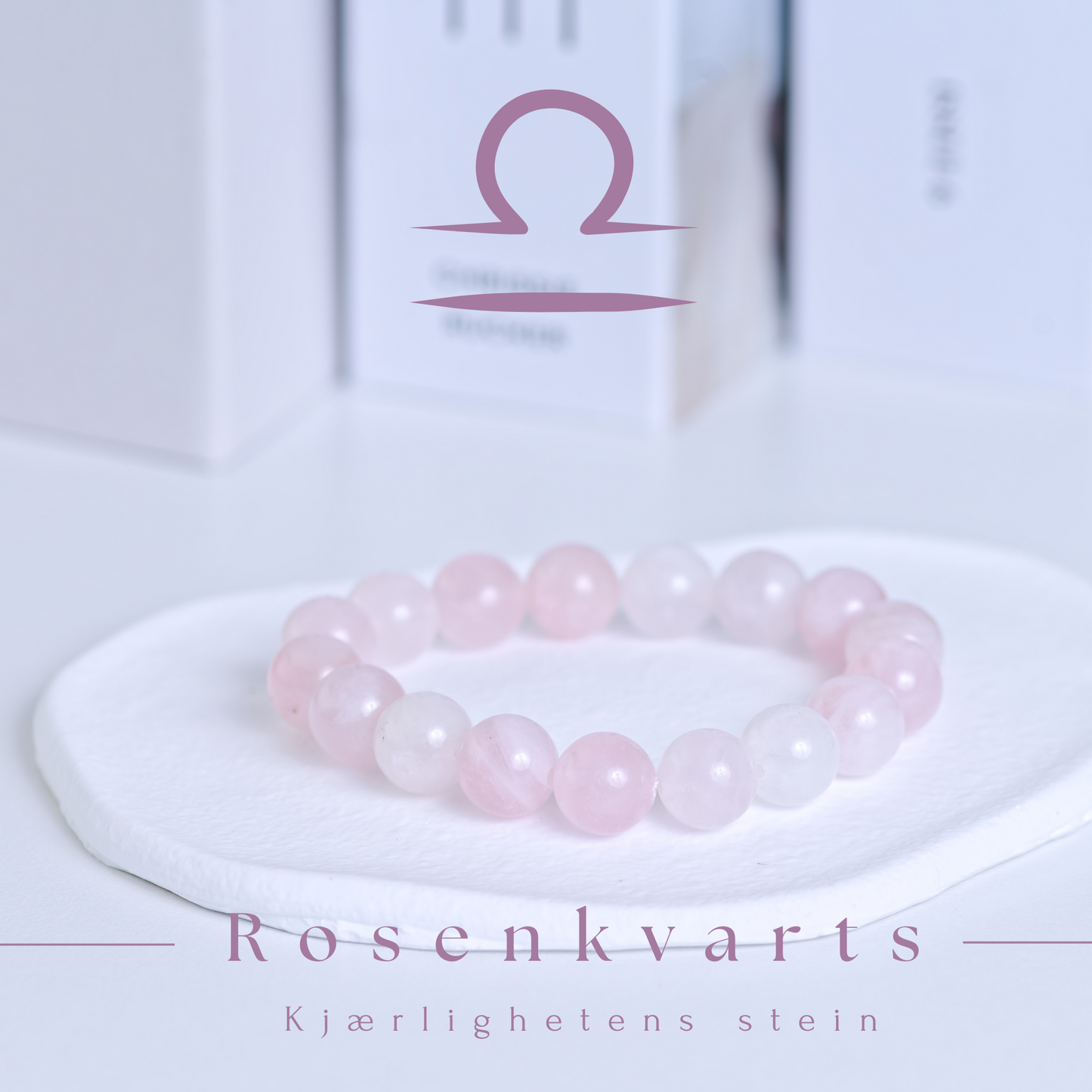 Rosenkvarts armbånd - Kjærlighetens stein