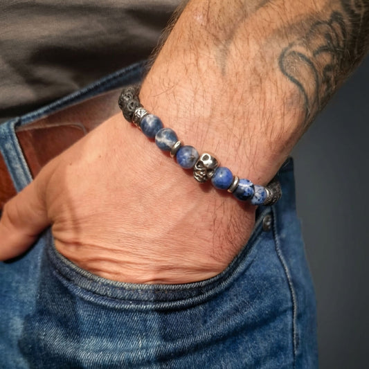 Indre styrke og klar tank Armbånd - Sodalitt, Onyx & Lavastein