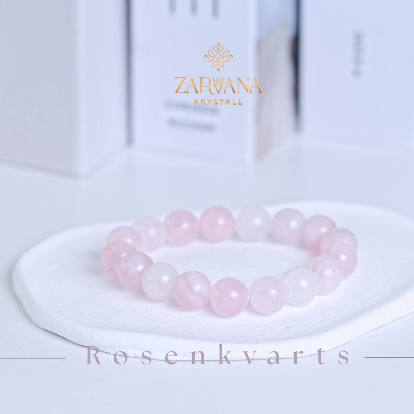 Rosenkvarts armbånd  - Kjærlighetens stein