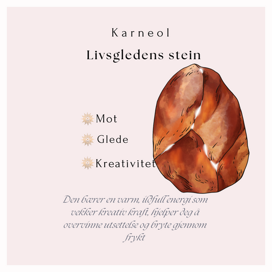 Karneol fasettert Armbånd - Livsgledens stein