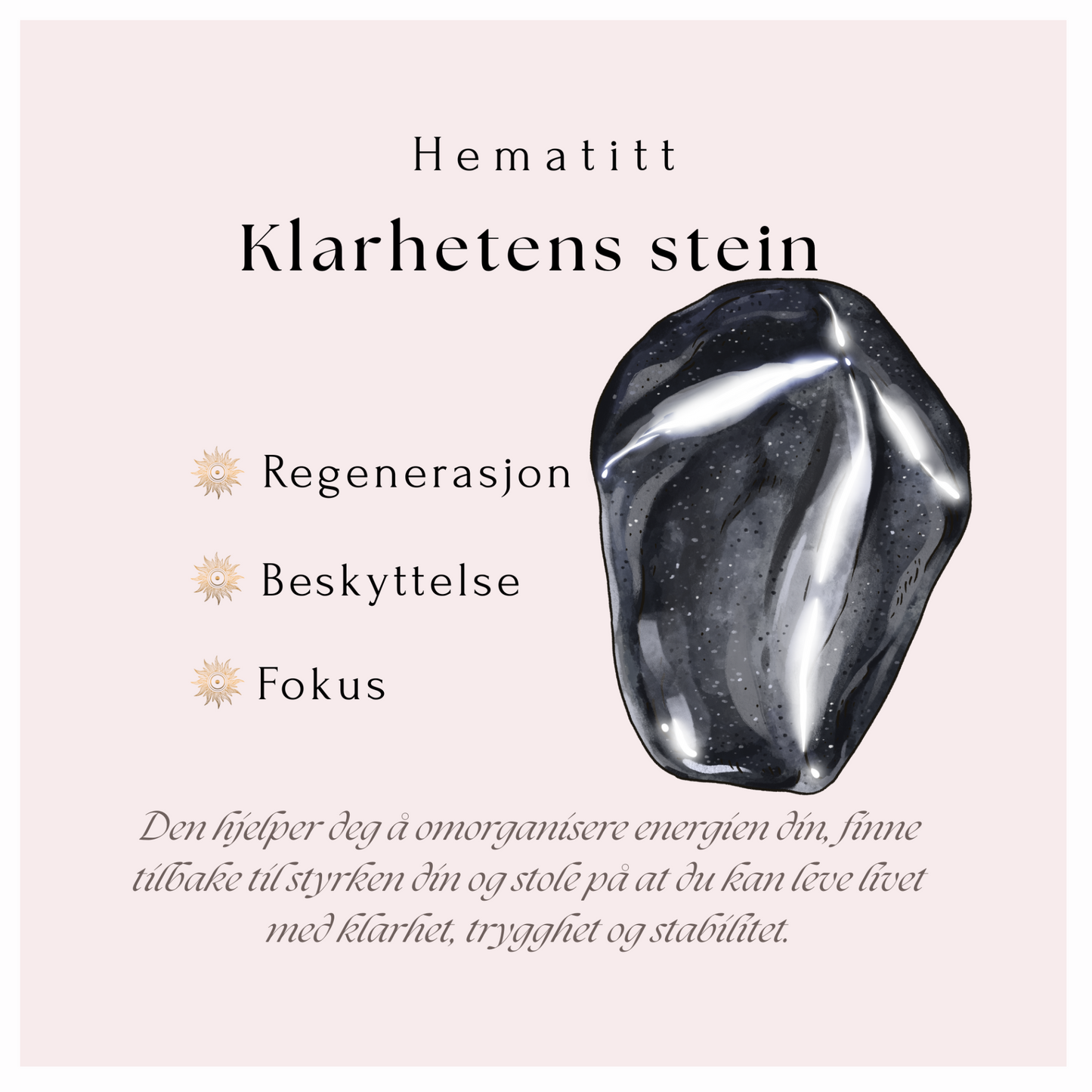 Hematitt armbånd - Klarhetens stein