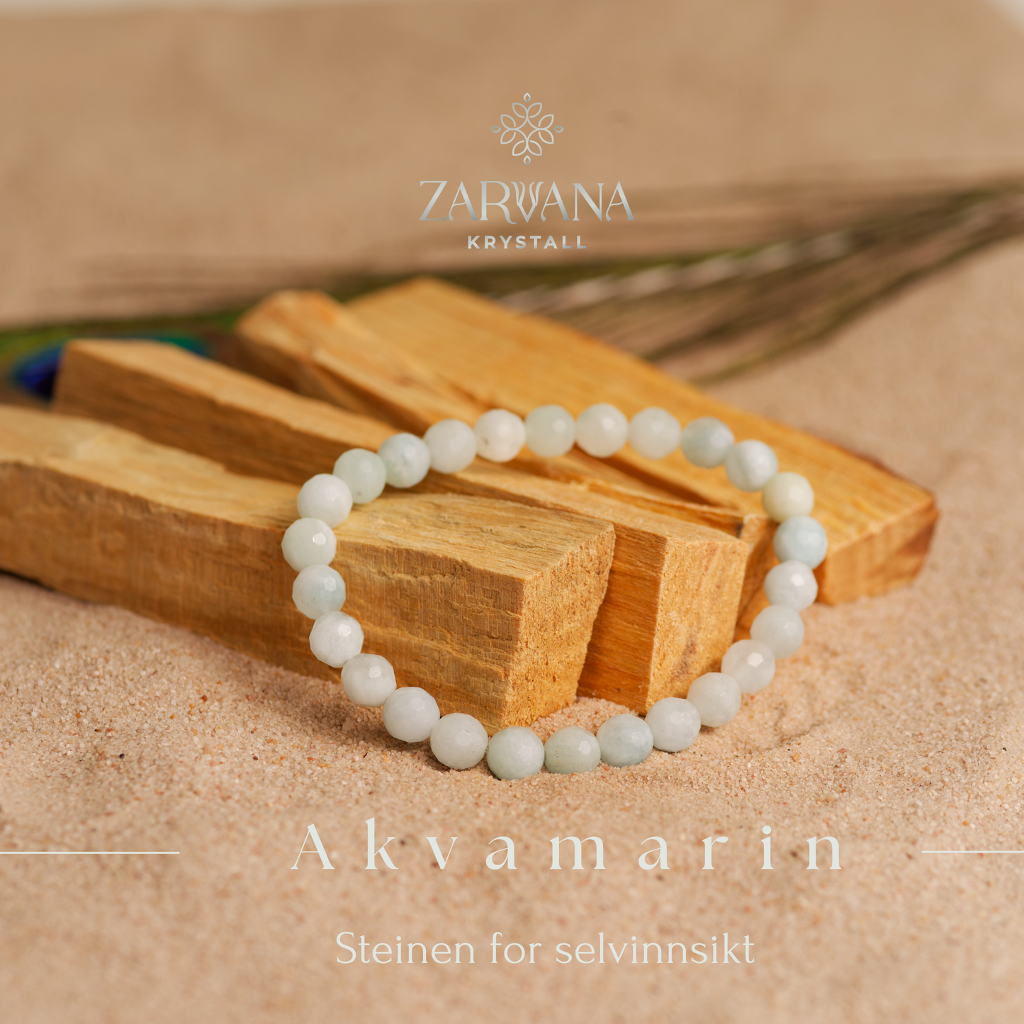 Akvamarin fasettert armbånd - Steinen for selvinnsikt