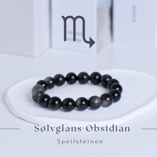 Obsidian armbånd (store perler) – Speilsteinen