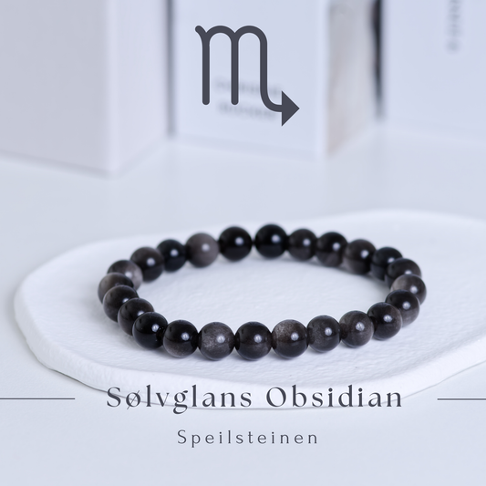 Obsidian armbånd  - Speilsteinen