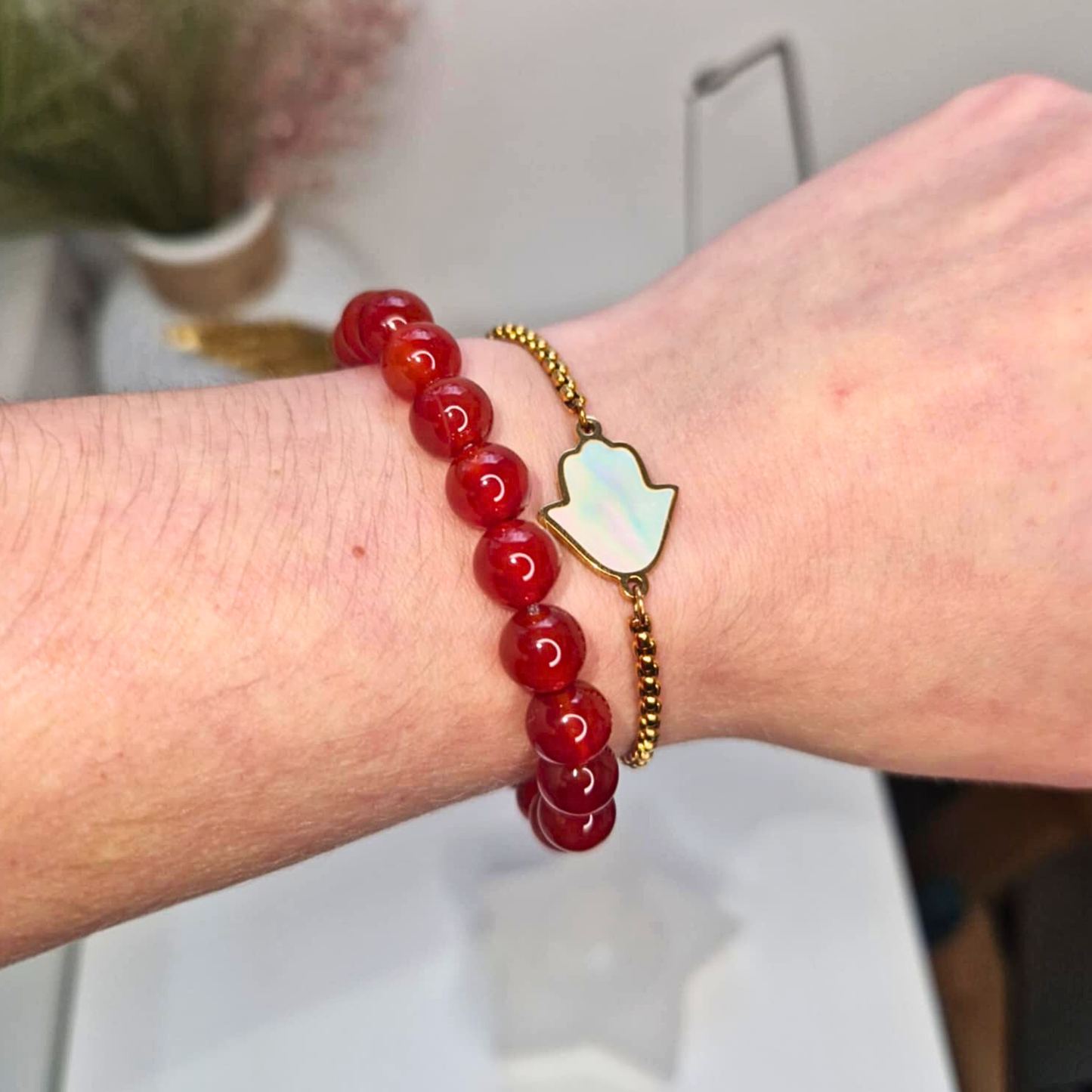 Rød Karneol Armbånd - Livsgledens stein