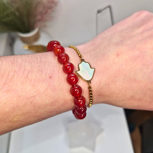 Rød Karneol Armbånd - Livsgledens stein