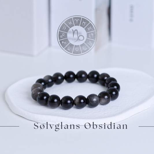 Obsidian armbånd (store perler) – Speilsteinen