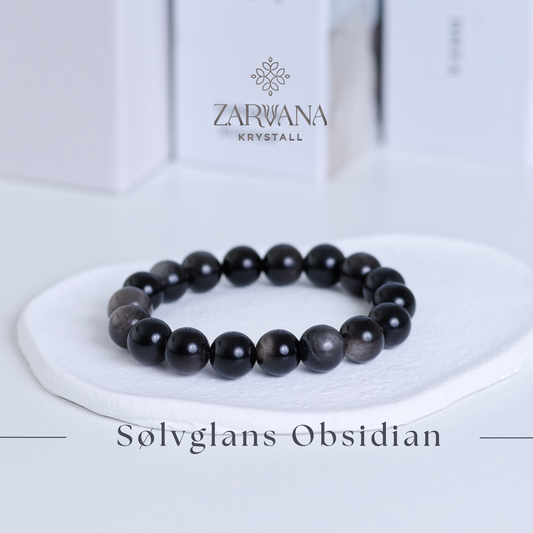 Obsidian armbånd (store perler) – Speilsteinen