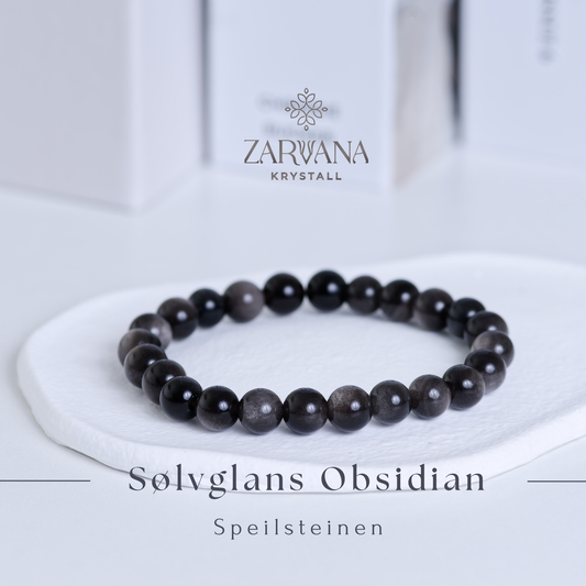 Obsidian armbånd  - Speilsteinen