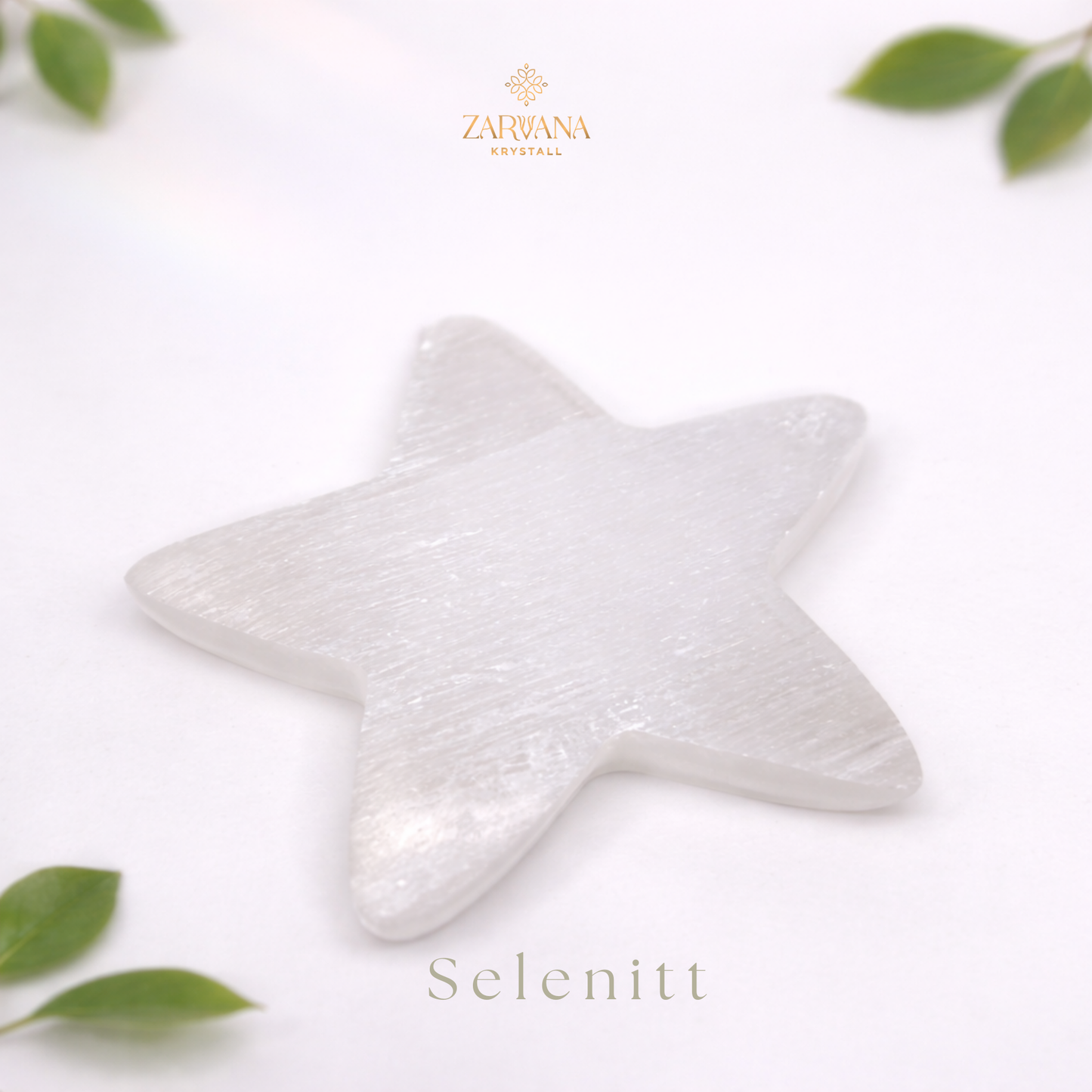 Selenitt Ladeplate stjerne 15 cm