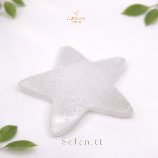 Selenitt Ladeplate stjerne 15 cm