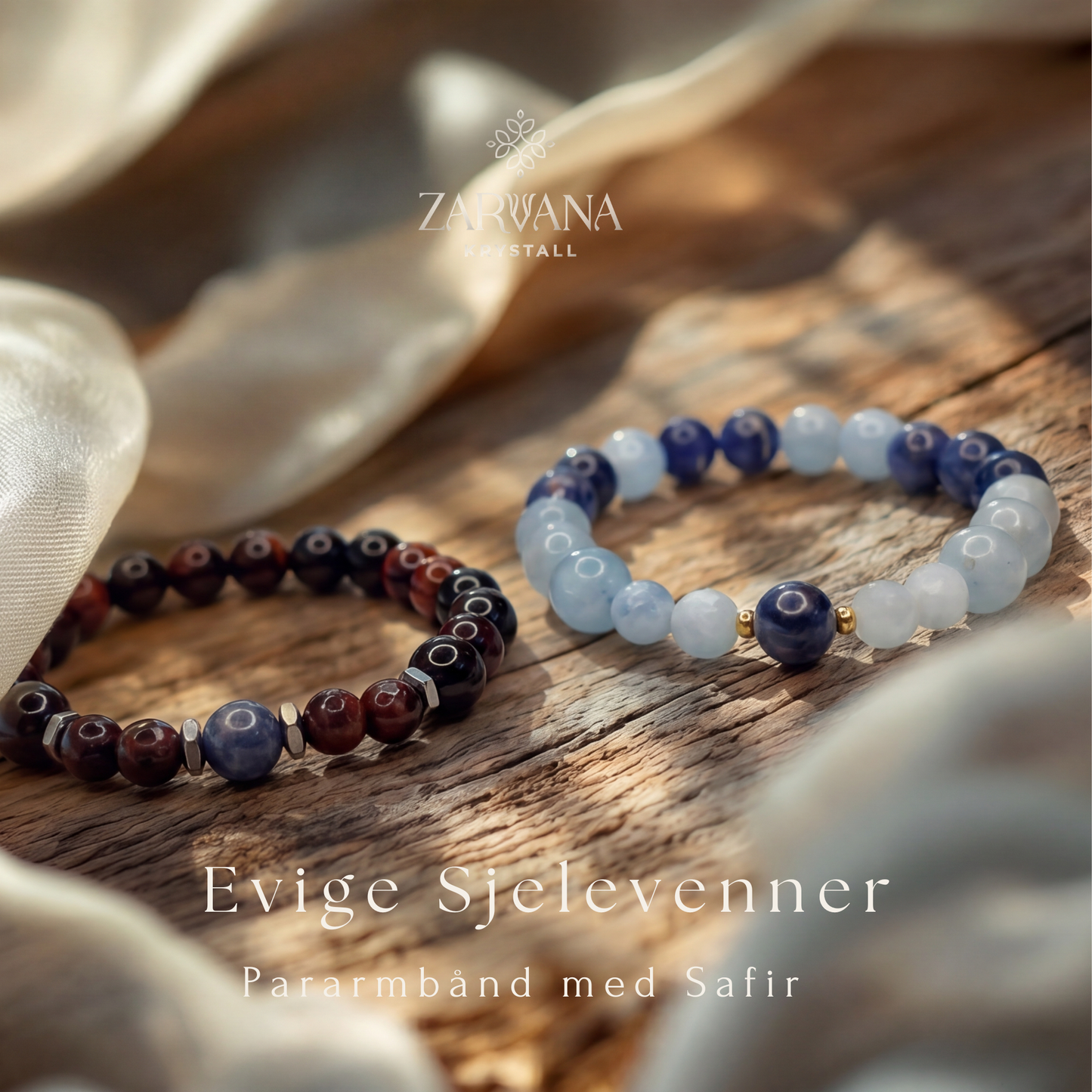 Evige Sjelevenner – Pararmbånd med Safir