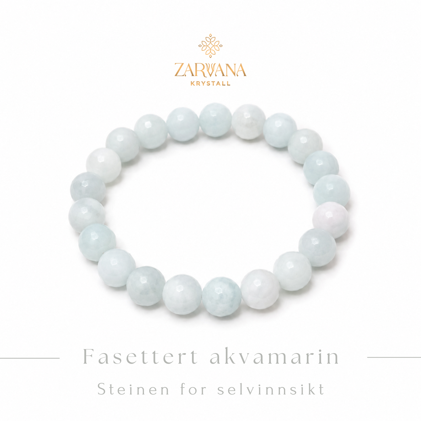 Fasettert akvamarin armbånd  - Steinen for selvinnsikt