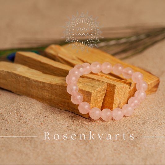 Rosenkvarts armbånd (M) - Kjærlighetens stein