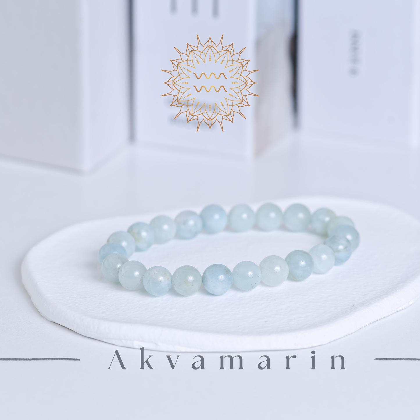 Akvamarin armbånd (M) - Steinen for selvinnsikt