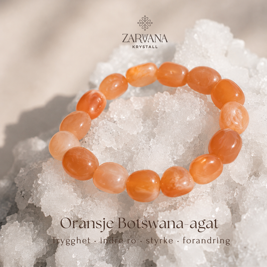 Oransje Botswana-agat armbånd