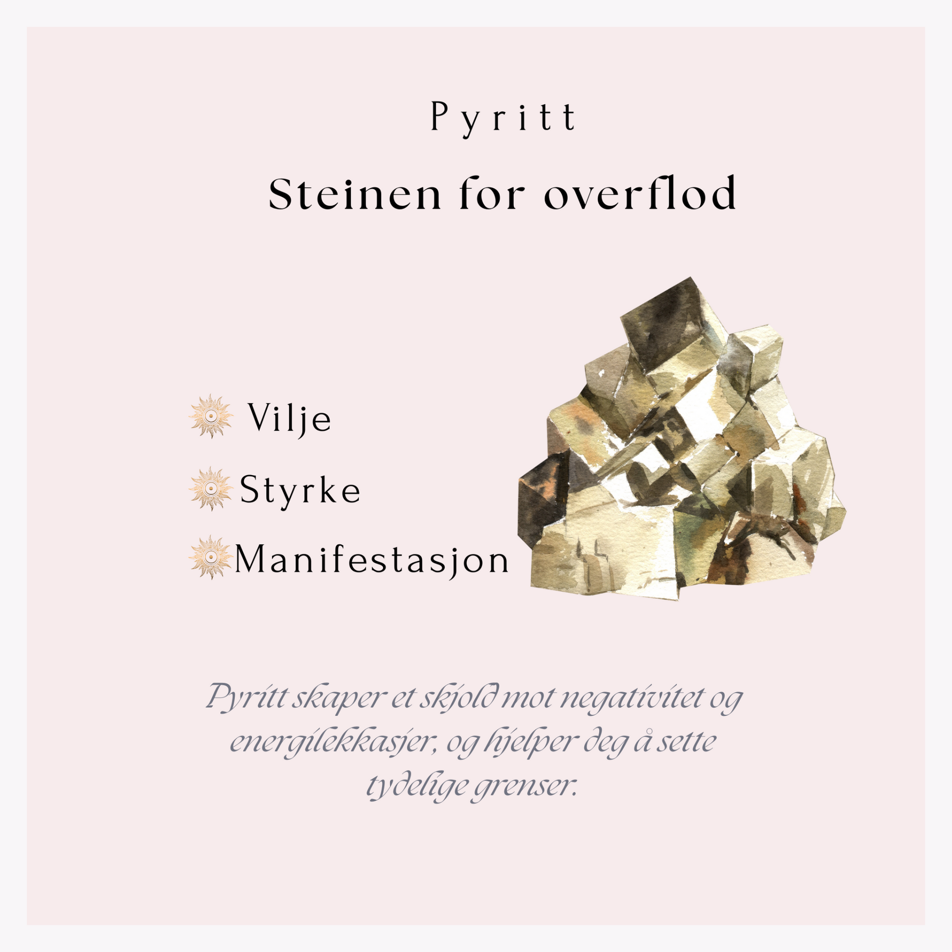 Pyritt krystall – narregull kjent for beskyttelse, manifestasjon og styrke, solaplexus chakra