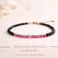 Hjertebeskyttelse armbånd - pink turmalin og svart spinell