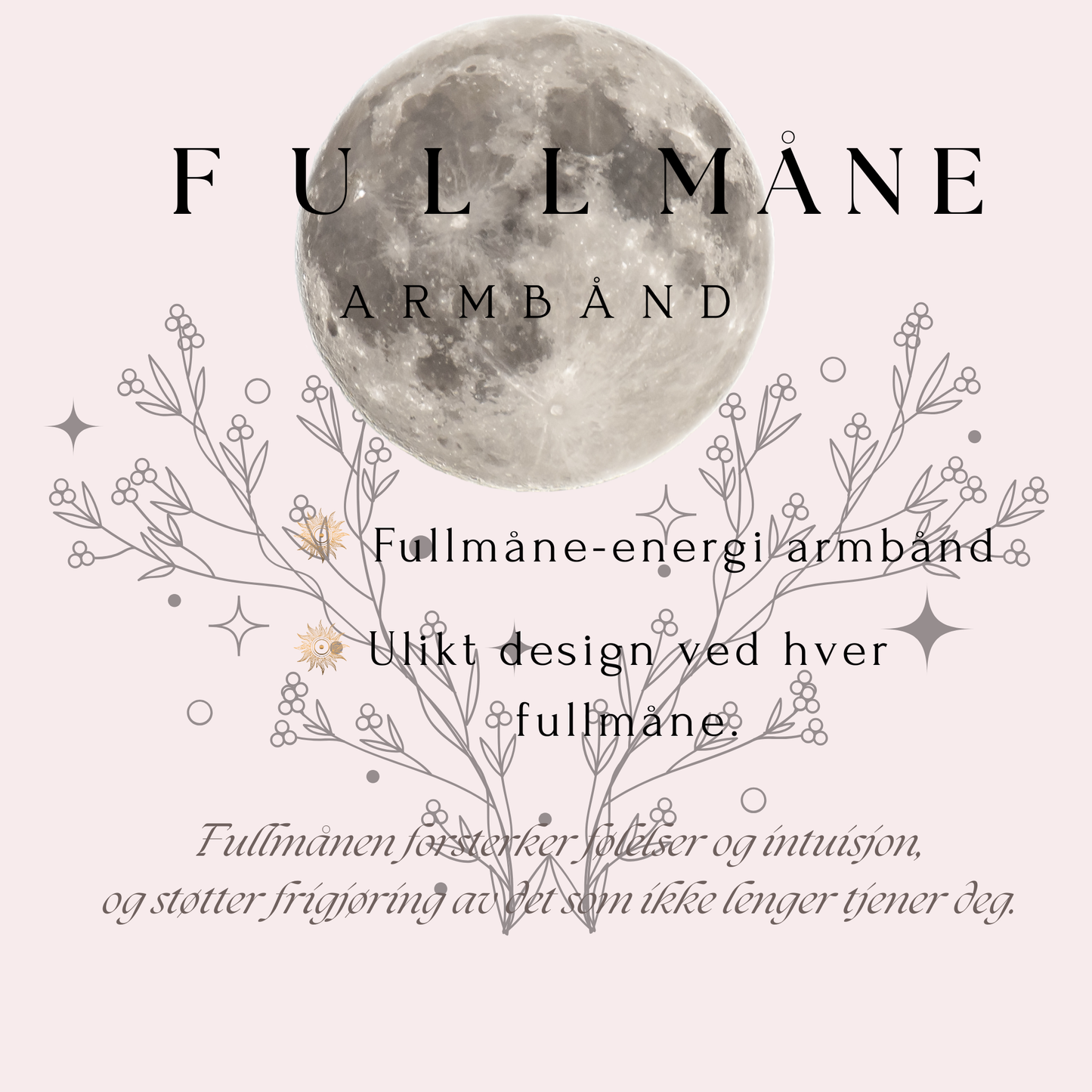 Fullmånearmbånd- Jomfru Fullmåne / Måneformørkelse