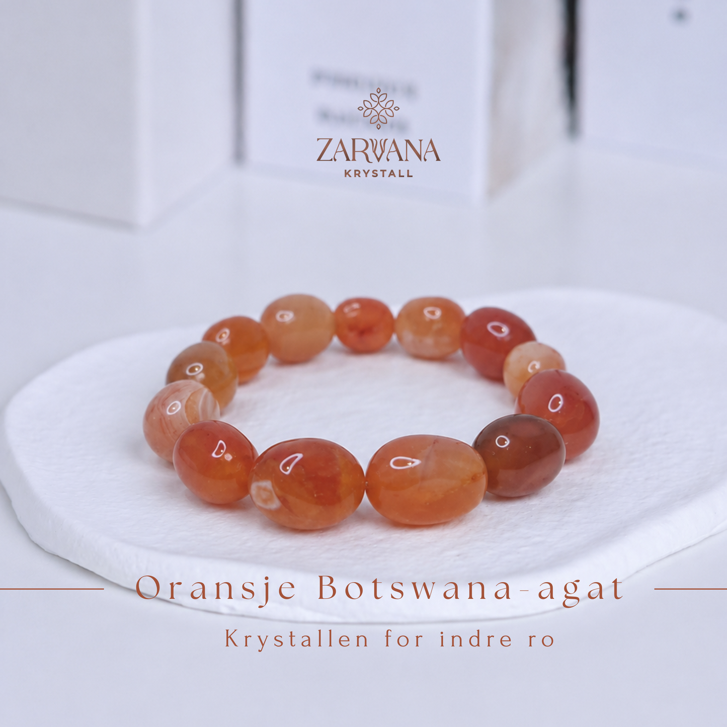 Oransje Botswana-agat armbånd