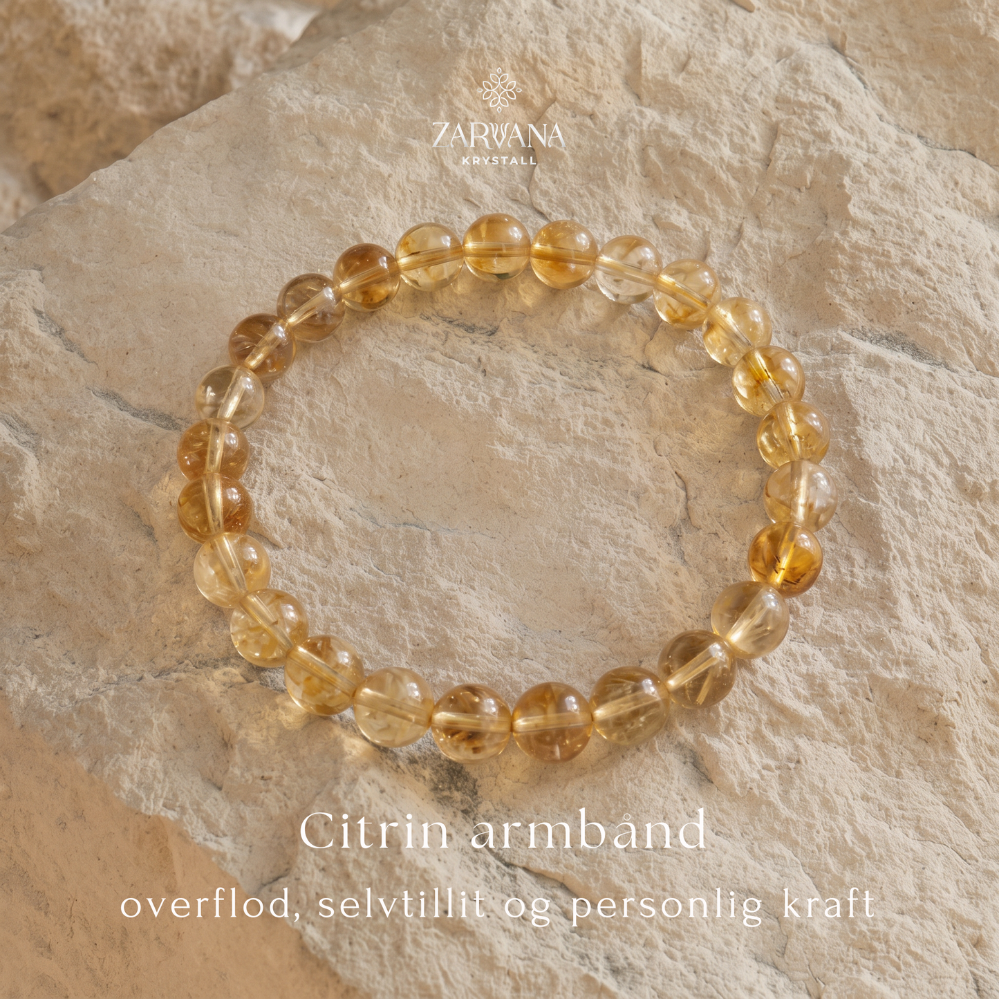 Naturlig citrin armbånd