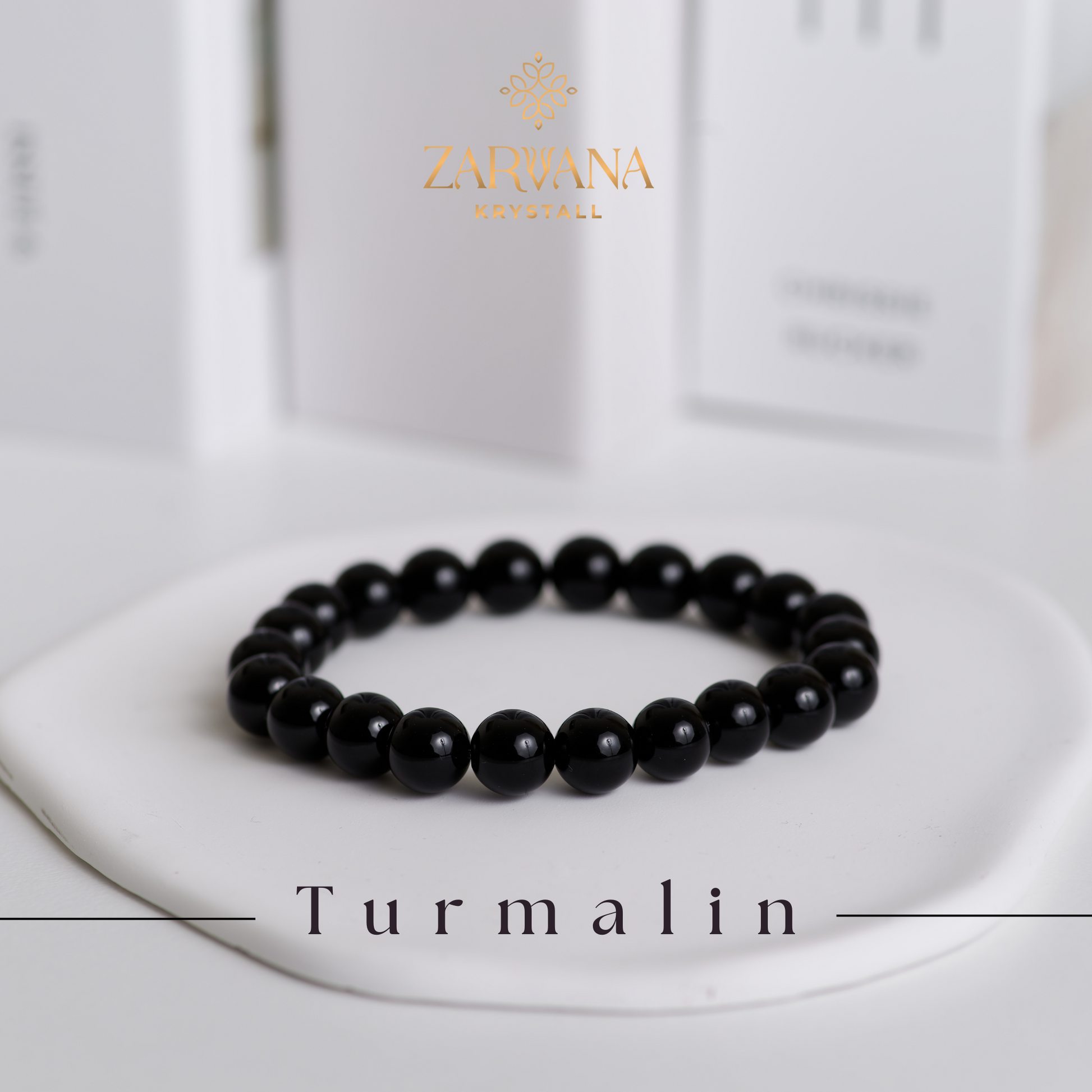 Svart turmalin armbånd – håndlaget krystall for beskyttelse, jordende energi og spirituell julegave