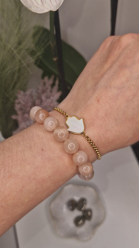 Månestein armbånd (L) –  Den feminine energiens stein