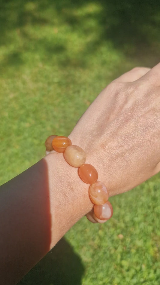 Oransje Botswana-agat armbånd