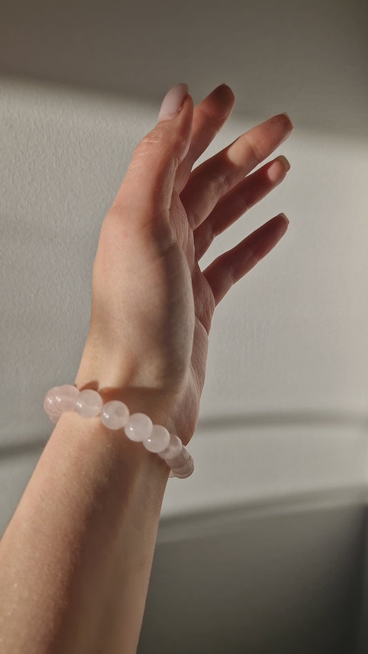 Rosenkvarts armbånd (M) - Kjærlighetens stein