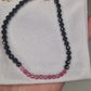 Hjertebeskyttelse armbånd - pink turmalin og svart spinell